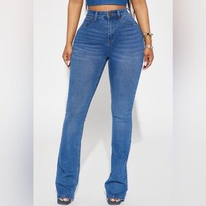 FASHIONNOVA Medium Blue Wash Tucson Booty Lifting Stretch Bootcut Jeans 15 XL